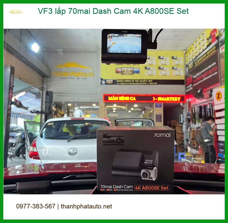 Anh Duy lắp 70mai Dash Cam 4K A800SE Set cho VinFast VF3 tại Thủ Đức ảnh thực tế 2
