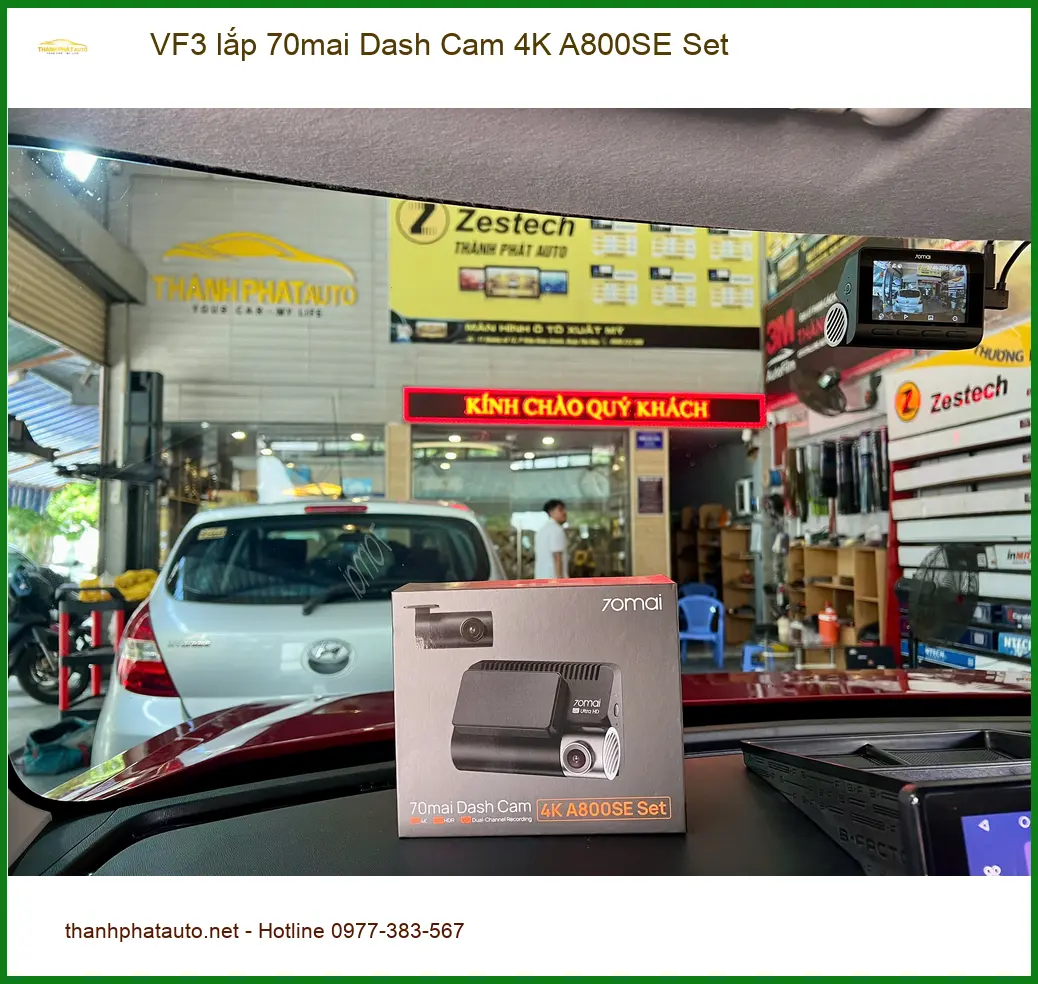 Anh Duy lắp 70mai Dash Cam 4K A800SE Set cho VinFast VF3 tại Thủ Đức ảnh thực tế 3