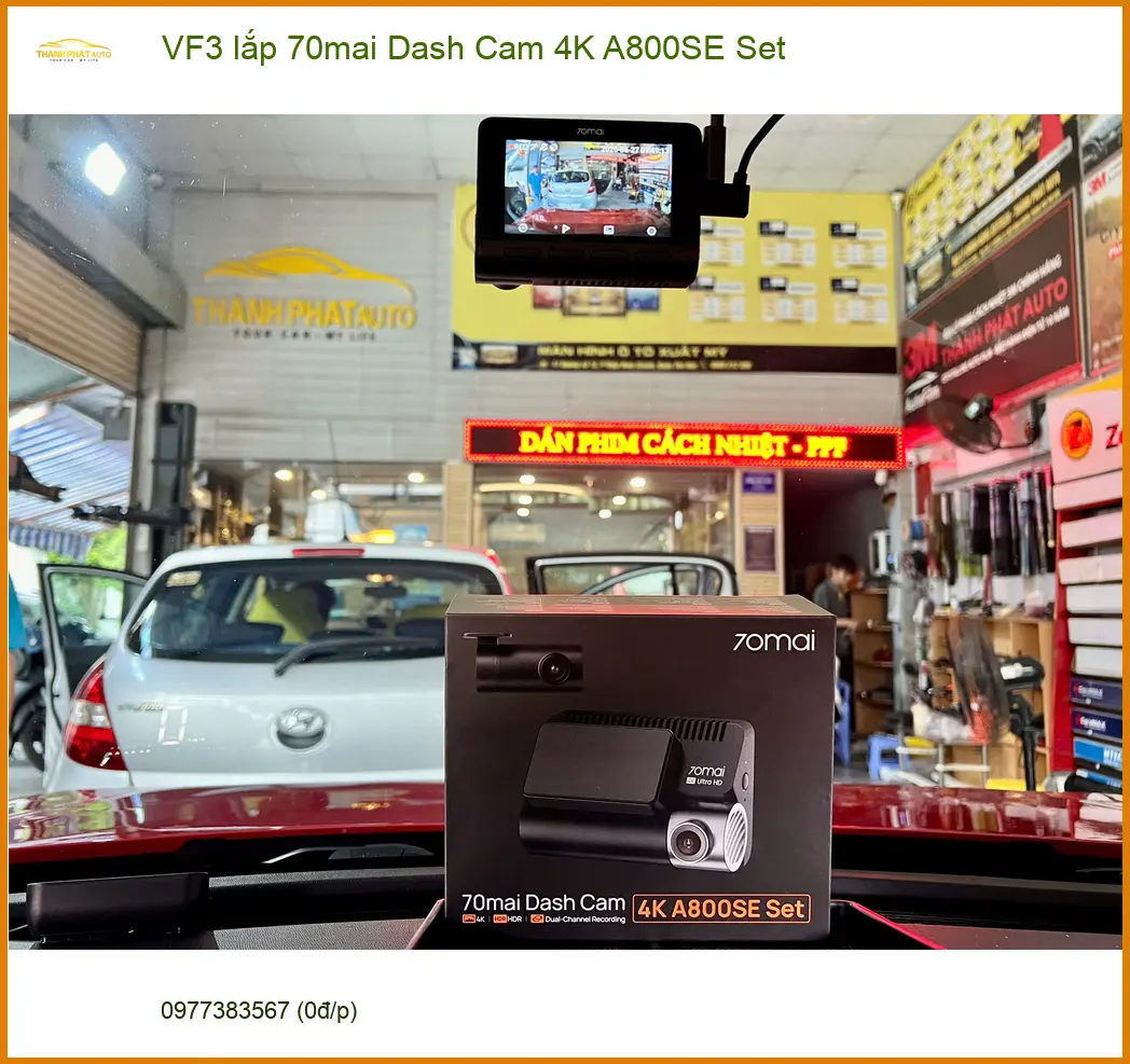Anh Quang lắp 70mai Dash Cam 4K A800SE cho VF3 tại Hóc Môn để đảm bảo an toàn ảnh thực tế 3