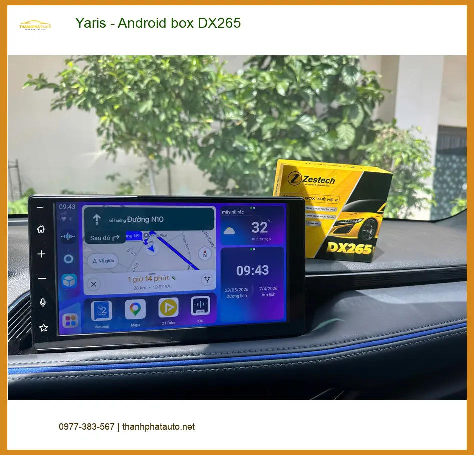 Anh Hoàng Long lắp Android box DX265 cho Yaris tại Quận 9 để xem giải trí