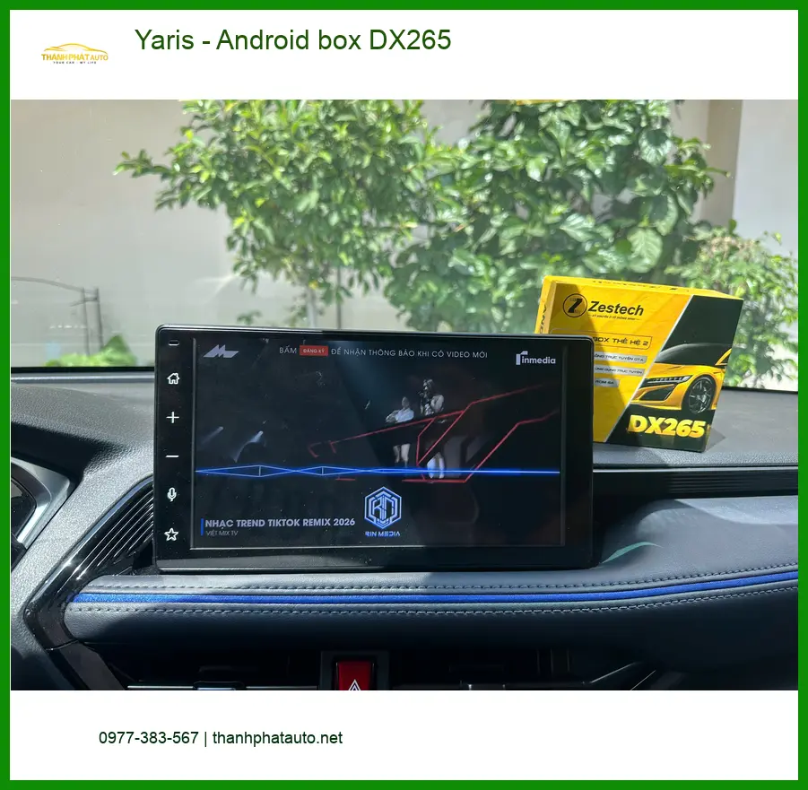 Chị Thảo lắp Android box DX265 cho Yaris tại Bình Chánh để giải trí trên xe ảnh thực tế 2