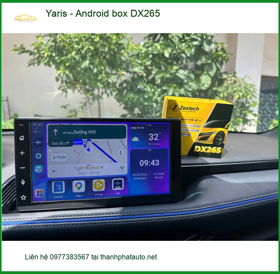 Chị Thảo lắp Android box DX265 cho Yaris tại Bình Chánh để giải trí trên xe ảnh thực tế 3