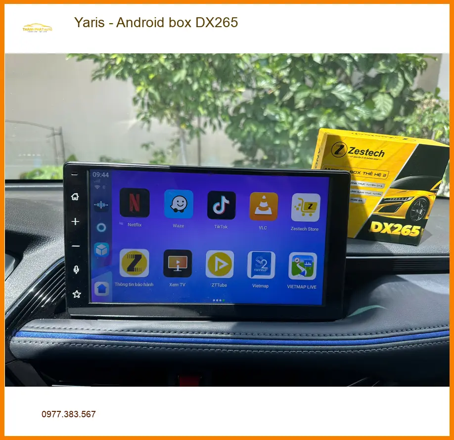 Anh Cường lắp Android box DX265 cho Yaris tại Hóc Môn để giải trí đa dạng