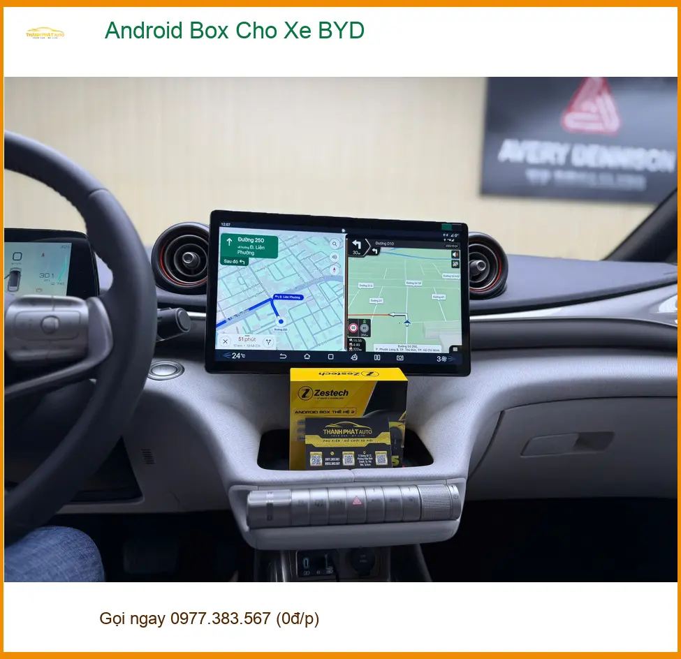 Anh Khôi lắp Android Box cho xe BYD tại Quận 9 để vợ xem phim trên đường dài ảnh thực tế 2