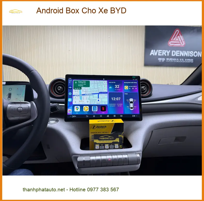 Anh Khôi lắp Android Box cho xe BYD tại Quận 9 để vợ xem phim trên đường dài ảnh thực tế 4
