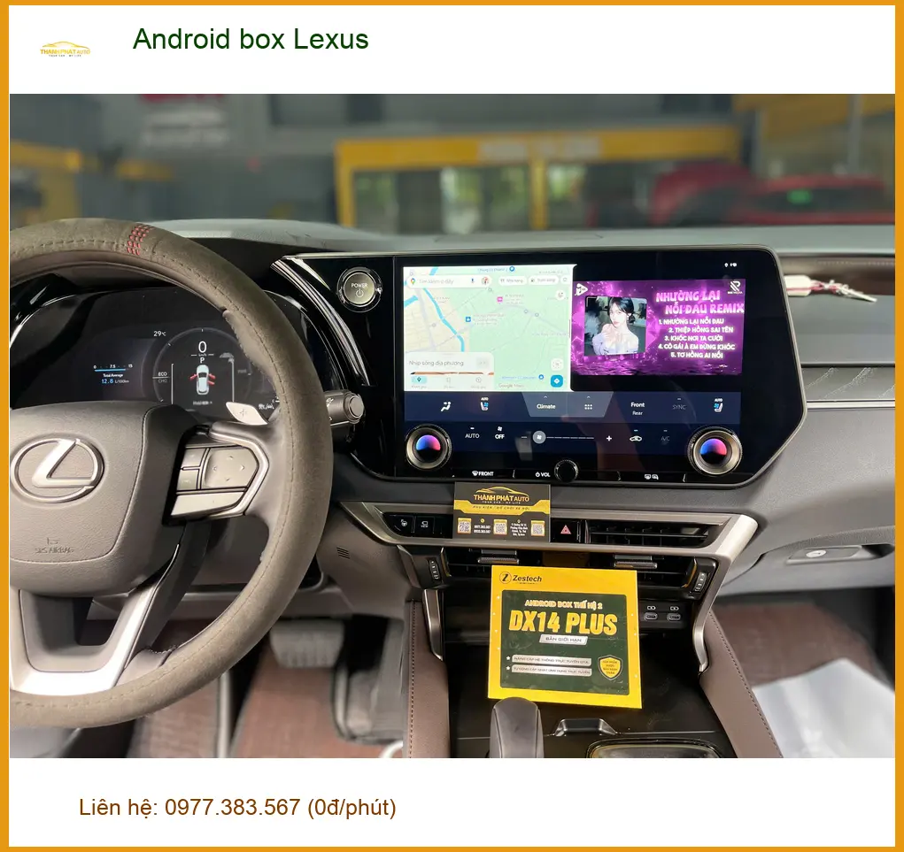 Chị Hà lắp Android box Lexus tại Quận 2 để nâng cấp giải trí trên xe ảnh thực tế 3