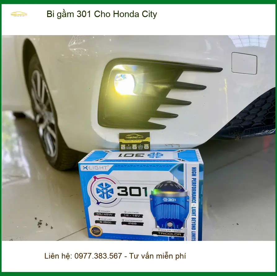 Anh Khải độ bi gầm 301 cho Honda City Quận 1 vì đèn zin mờ khi lái đêm ảnh thực tế 3