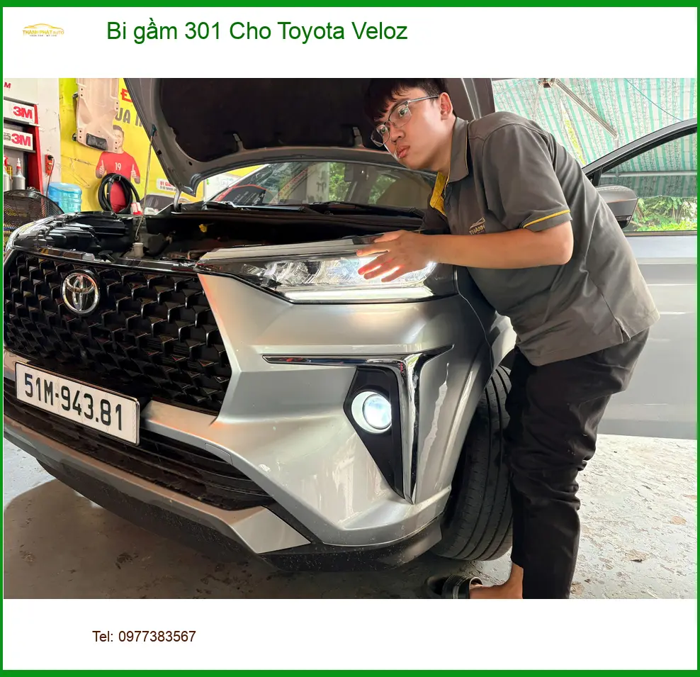 Chú Minh Nhật nâng cấp bi gầm 301 cho Toyota Veloz tại Hóc Môn vì đèn zin quá tối ảnh thực tế 2