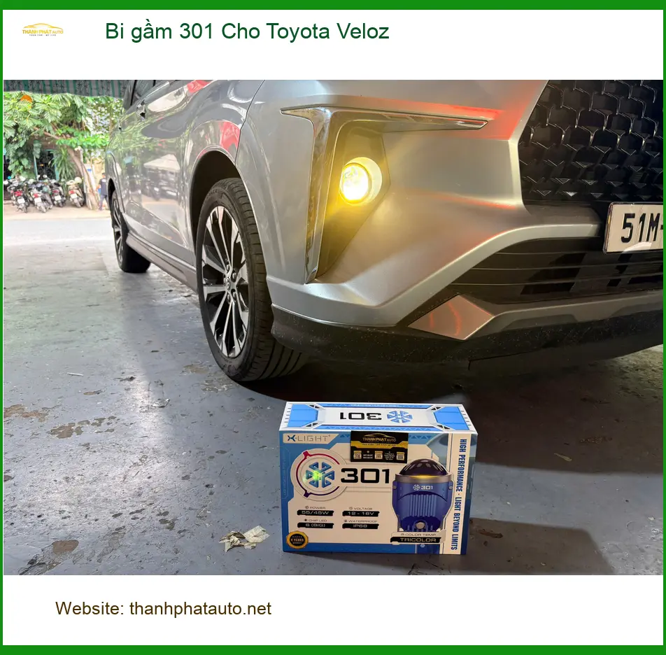 Chú Minh Nhật nâng cấp bi gầm 301 cho Toyota Veloz tại Hóc Môn vì đèn zin quá tối ảnh thực tế 3