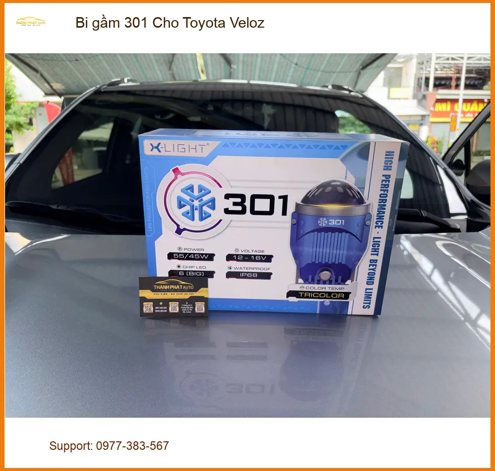 Chú Minh Nhật nâng cấp bi gầm 301 cho Toyota Veloz tại Hóc Môn vì đèn zin quá tối ảnh thực tế 5