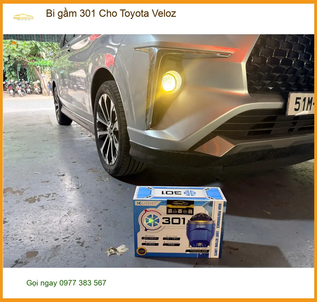 Anh Thành lắp bi gầm 301 cho Toyota Veloz tại Quận 10 để tăng sáng khi đi đêm ảnh thực tế 4