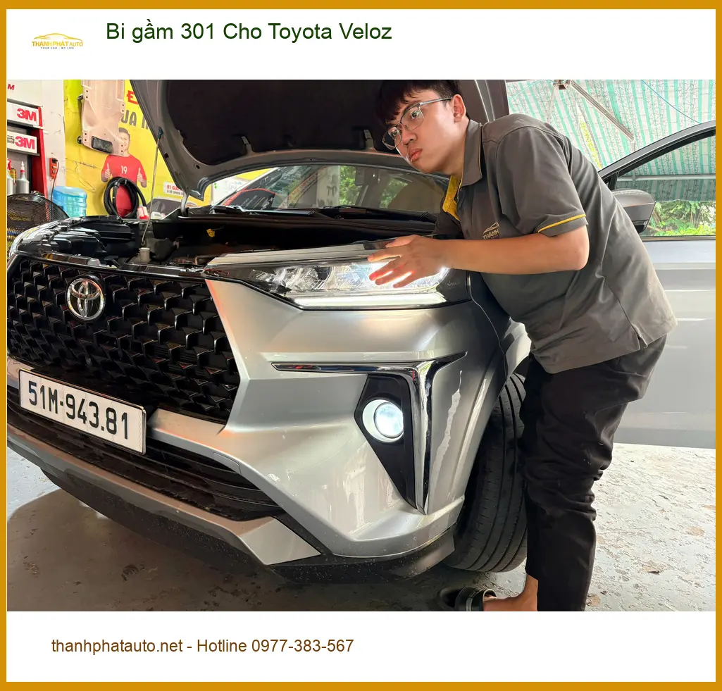 Anh Khôi nâng cấp bi gầm 301 cho Toyota Veloz tại Nhà Bè để cải thiện tầm nhìn ảnh thực tế 2