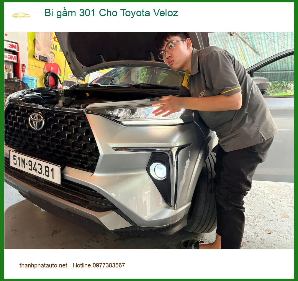 Chú Minh lắp bi gầm 301 cho Toyota Veloz ở Quận 6 vì đèn zin yếu ảnh thực tế 2