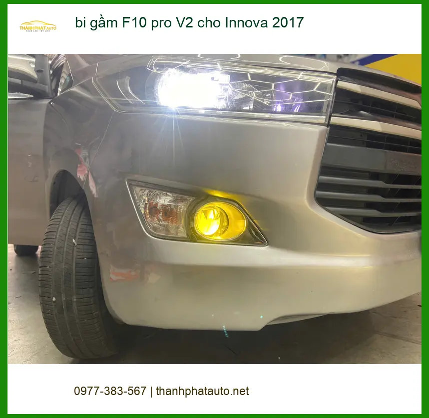 Anh Tấn lắp bi gầm F10 pro V2 cho Innova 2017 ở Tân Bình tăng sáng. ảnh thực tế 5