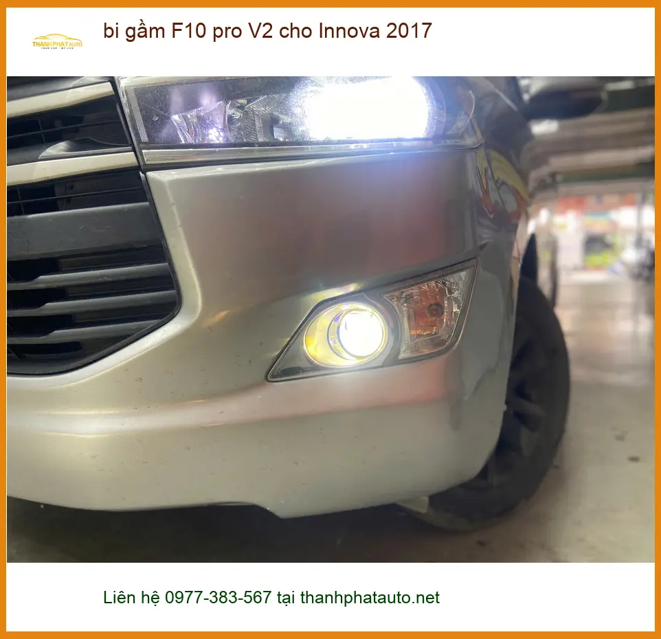 Anh Quân lắp bi gầm F10 pro V2 cho Innova 2017 ở Bình Tân cần sáng hơn ảnh thực tế 2