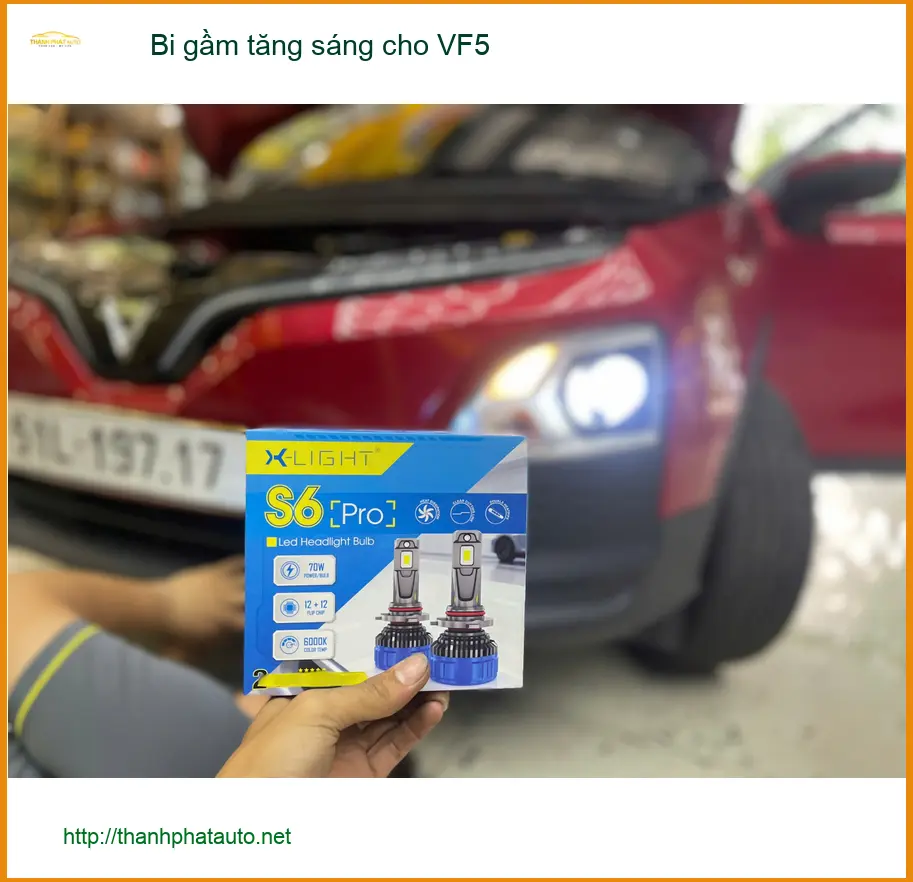 Anh Dũng độ bi gầm tăng sáng cho VF5 an toàn hơn khi đi đêm tại Quận 3 ảnh thực tế 2
