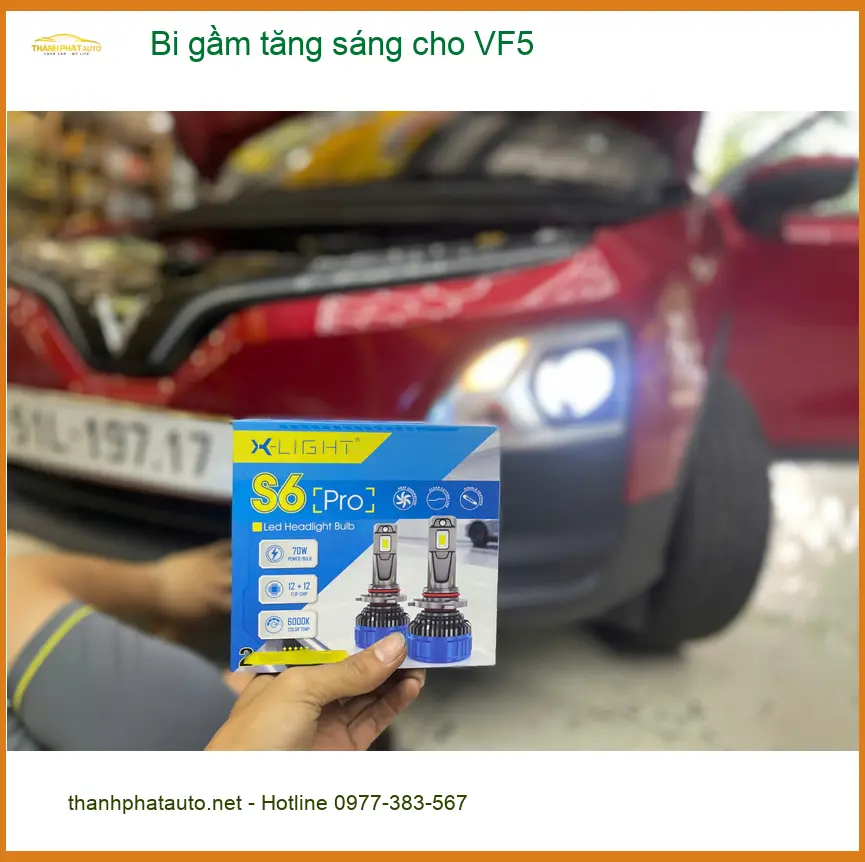 Anh Tùng độ bi gầm tăng sáng VinFast VF5 ở Phú Nhuận vì đèn yếu ảnh thực tế 2