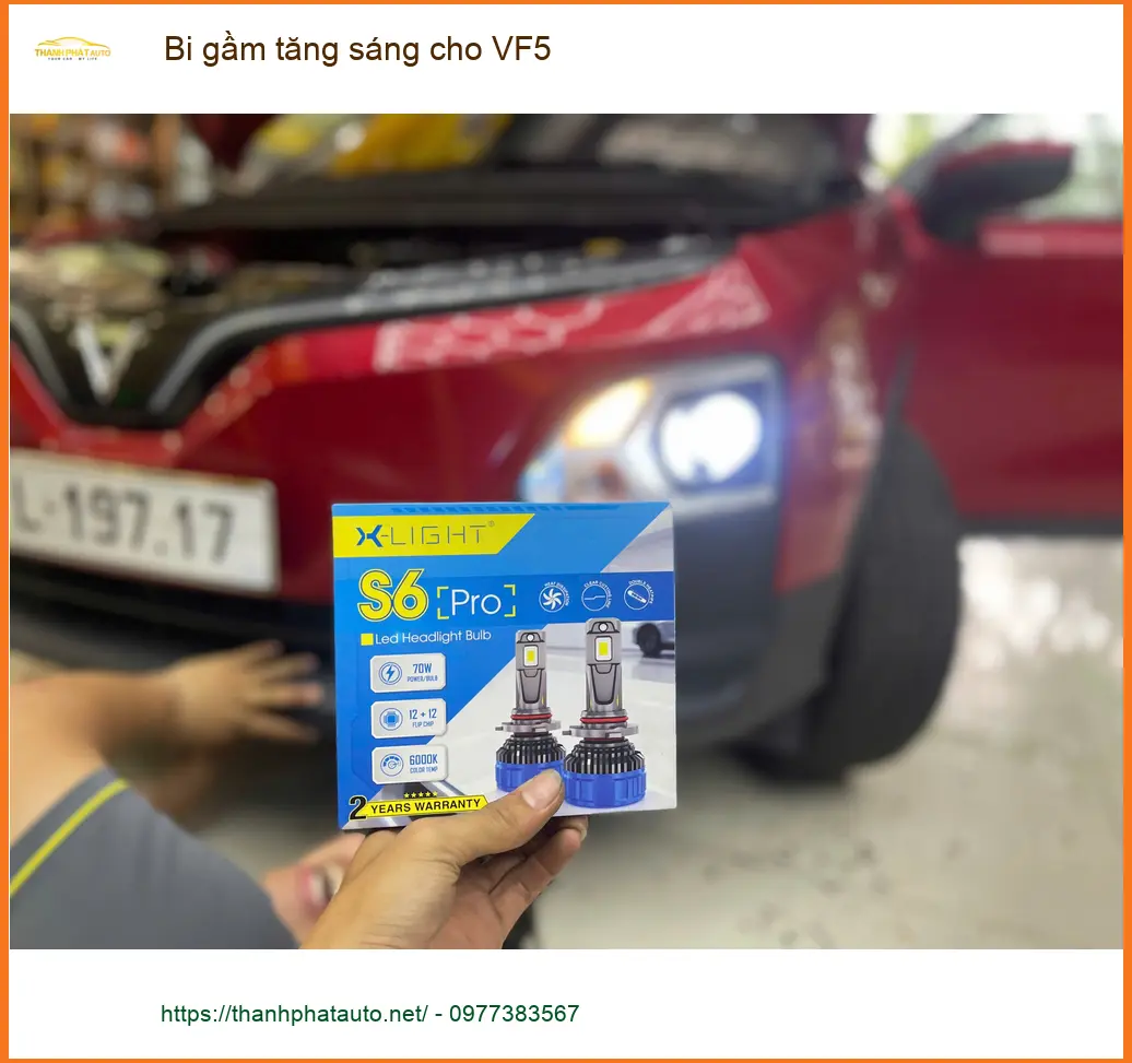 Anh Tùng độ bi gầm tăng sáng VinFast VF5 ở Phú Nhuận vì đèn yếu ảnh thực tế 3