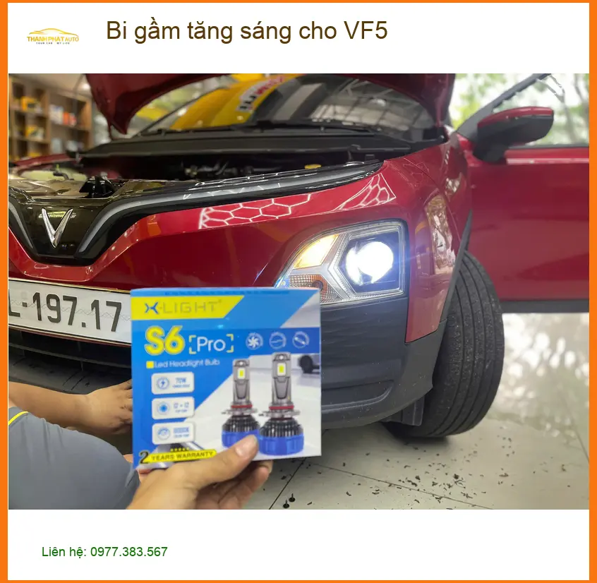 Anh Tùng độ bi gầm tăng sáng cho VinFast VF5 ở Quận 9 vì đèn zin không đủ sáng. ảnh thực tế 2