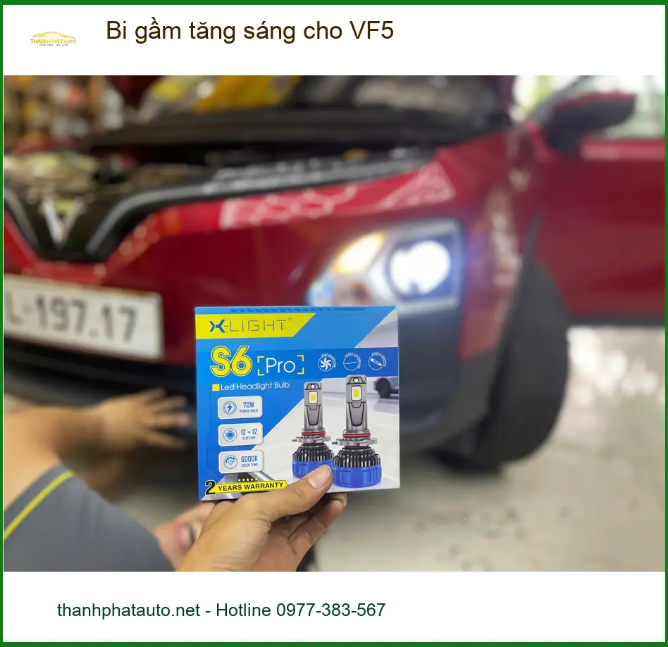 Anh Dũng lắp bi gầm tăng sáng cho VinFast VF5 tại Quận 12 để an tâm hơn khi di chuyển ban đêm ảnh thực tế 3