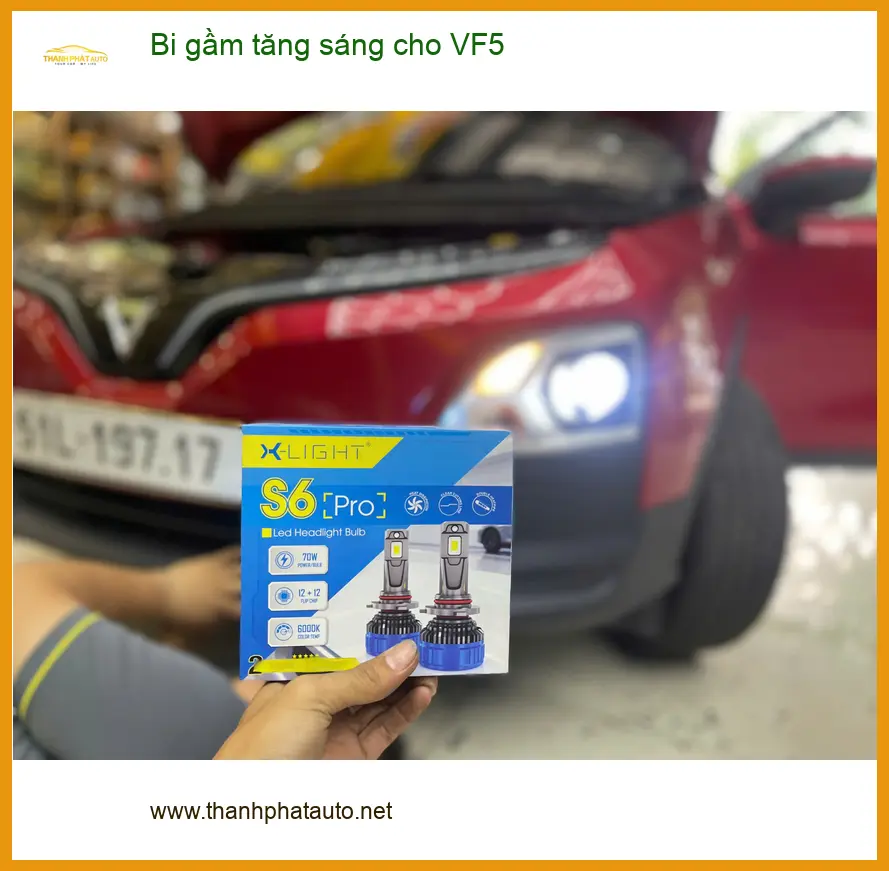 Anh Dũng lắp bi gầm tăng sáng cho VinFast VF5 tại Quận 12 để an tâm hơn khi di chuyển ban đêm ảnh thực tế 4