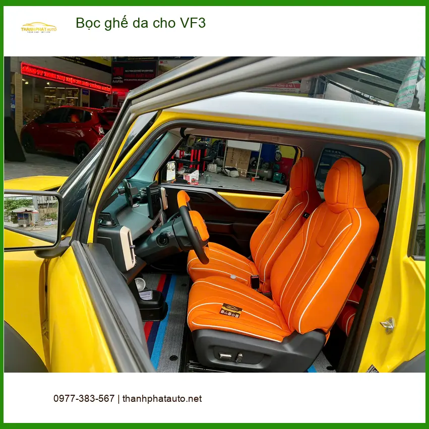 Anh Kình VinFast VF3 tìm dịch vụ bọc ghế da uy tín tại Quận Tân Phú