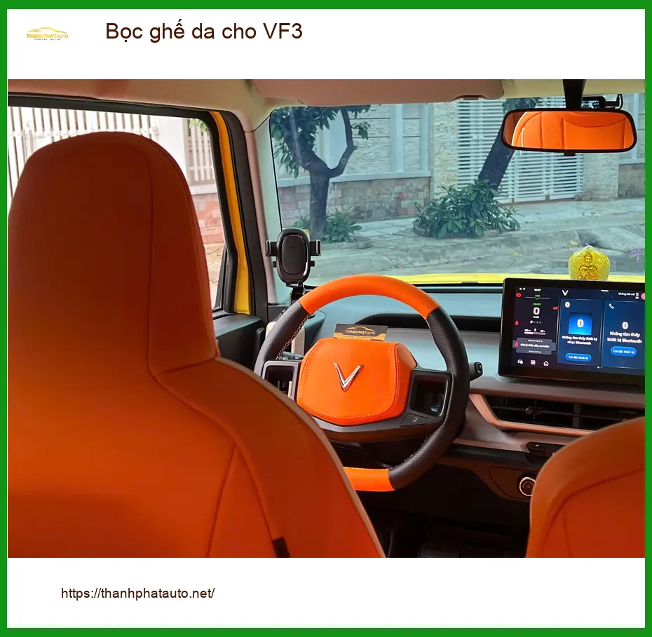 Chị Mai Phương bọc ghế da cho VF3 Quận 6 để làm mới nội thất xe ảnh thực tế 3