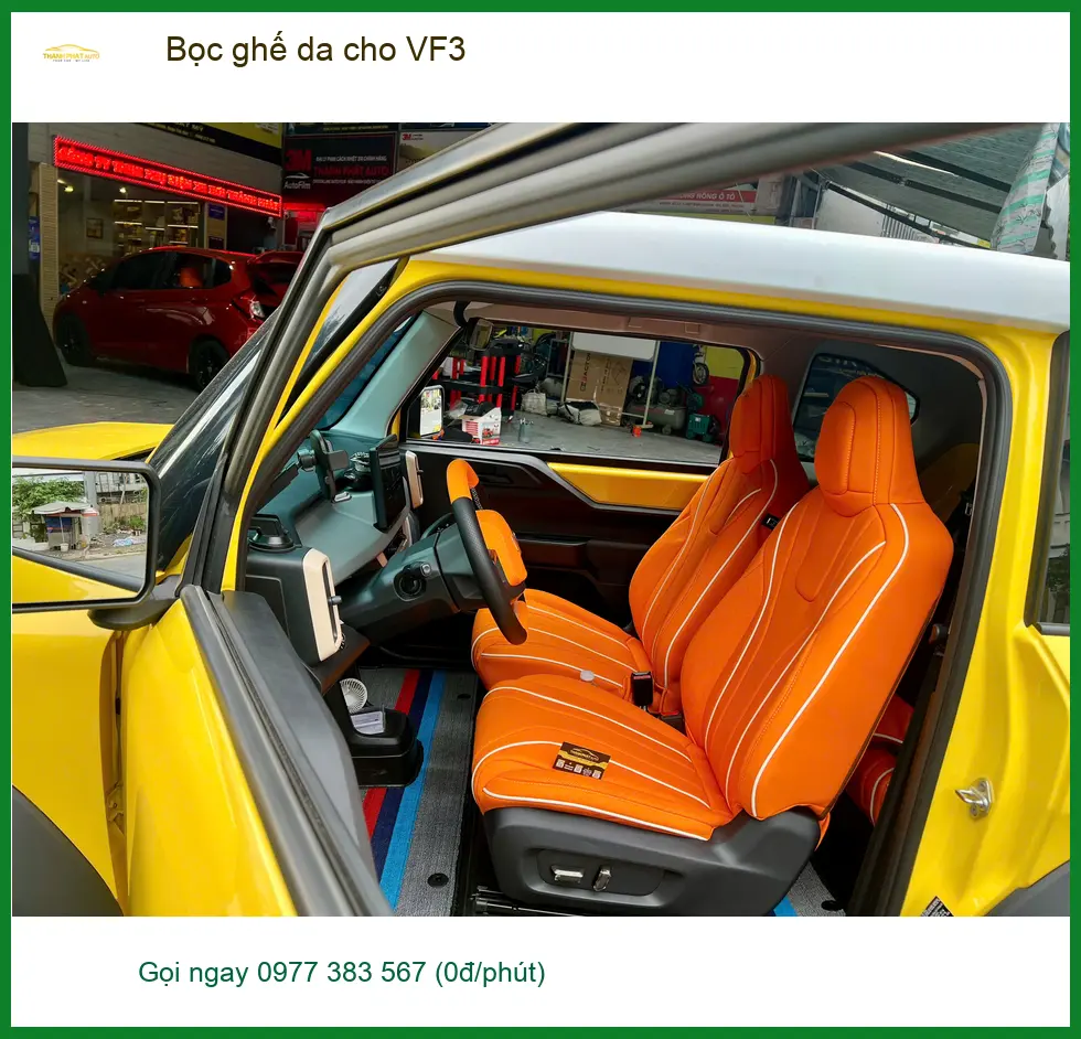 Anh Trung bọc ghế da VinFast VF3 uy tín tại Quận Bình Tân ảnh thực tế 2