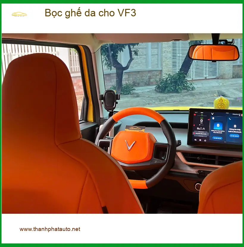 Anh Trung bọc ghế da VinFast VF3 uy tín tại Quận Bình Tân ảnh thực tế 3
