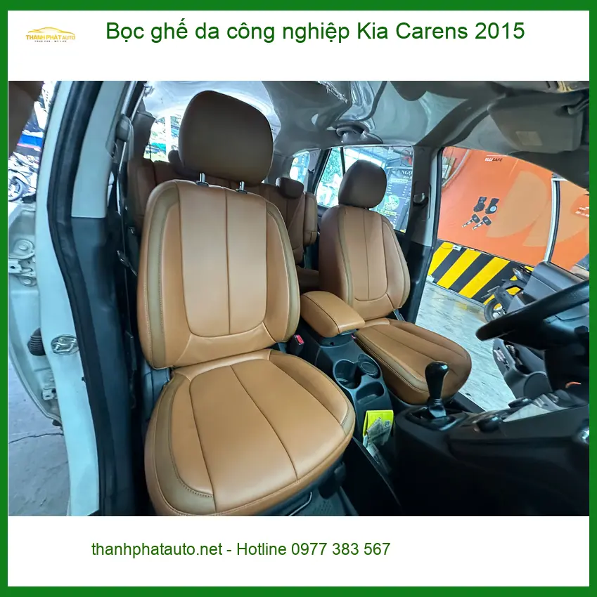 Anh An bọc ghế da công nghiệp Kia Carens 2015 tại Thủ Đức cho nội thất mới