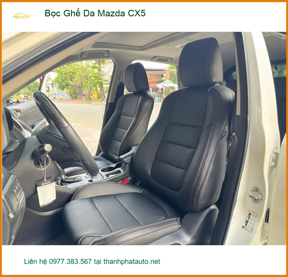 Chị Thảo bọc ghế da Mazda CX5 Quận Tân Bình để xe luôn sạch sẽ và sang trọng ảnh thực tế 3