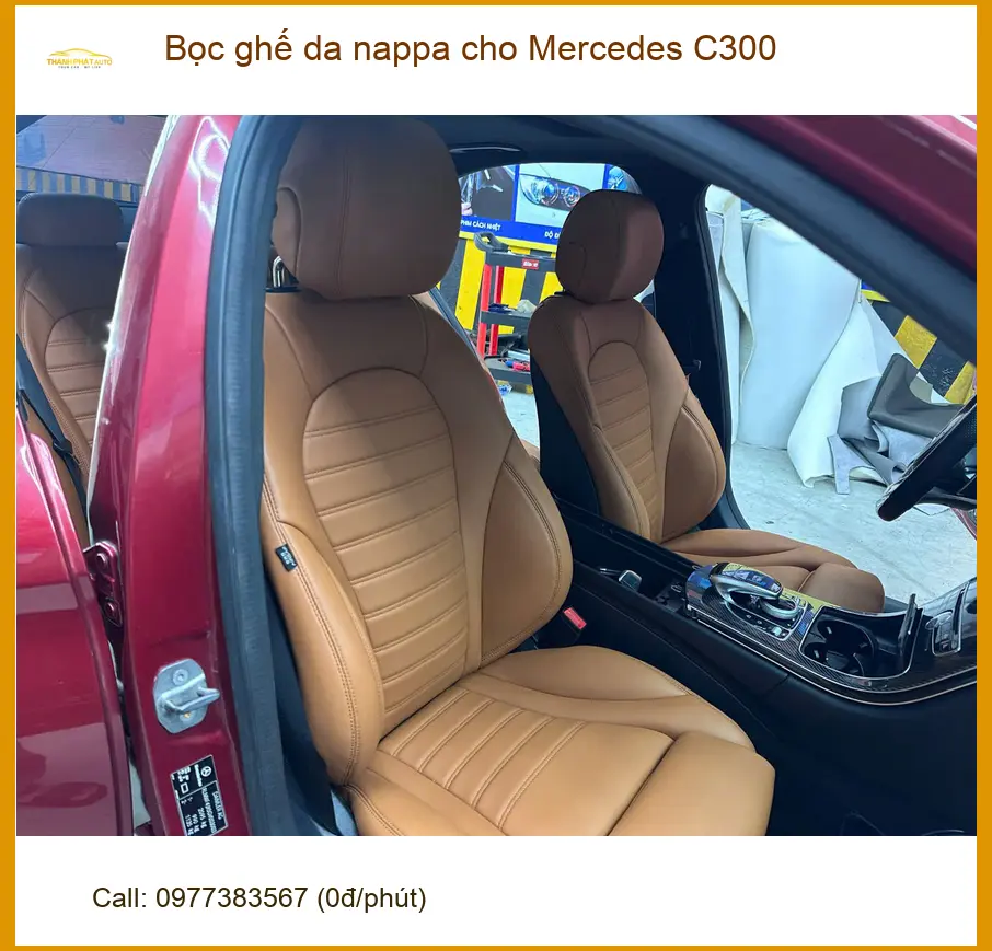 Anh Hùng Mercedes C300 bọc ghế da Nappa tại Quận 1, nâng tầm nội thất ảnh thực tế 2