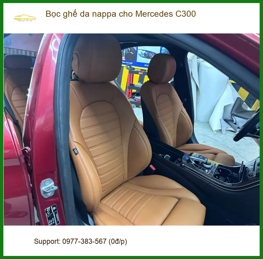 Anh Tấn bọc ghế da nappa cho Mercedes C300 tại Quận 3 để nội thất xe sang trọng hơn ảnh thực tế 3