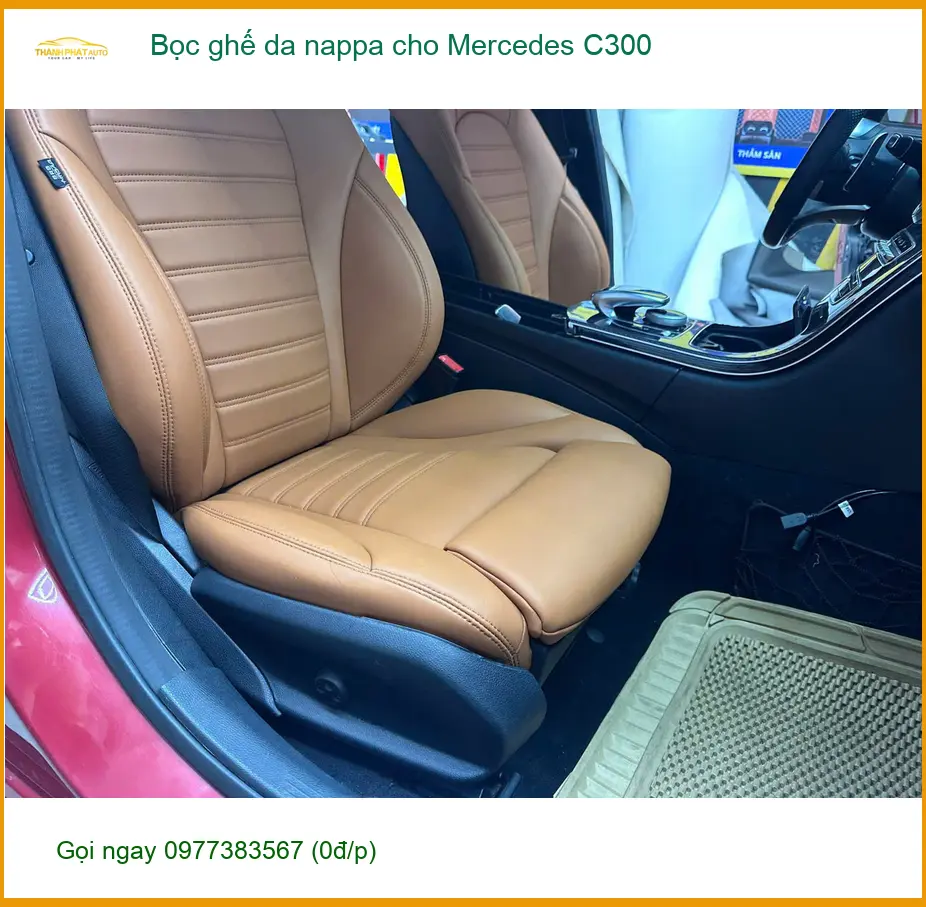 Anh Phước bọc ghế da Nappa cho Mercedes C300 tại Hóc Môn, nội thất sang trọng ảnh thực tế 3