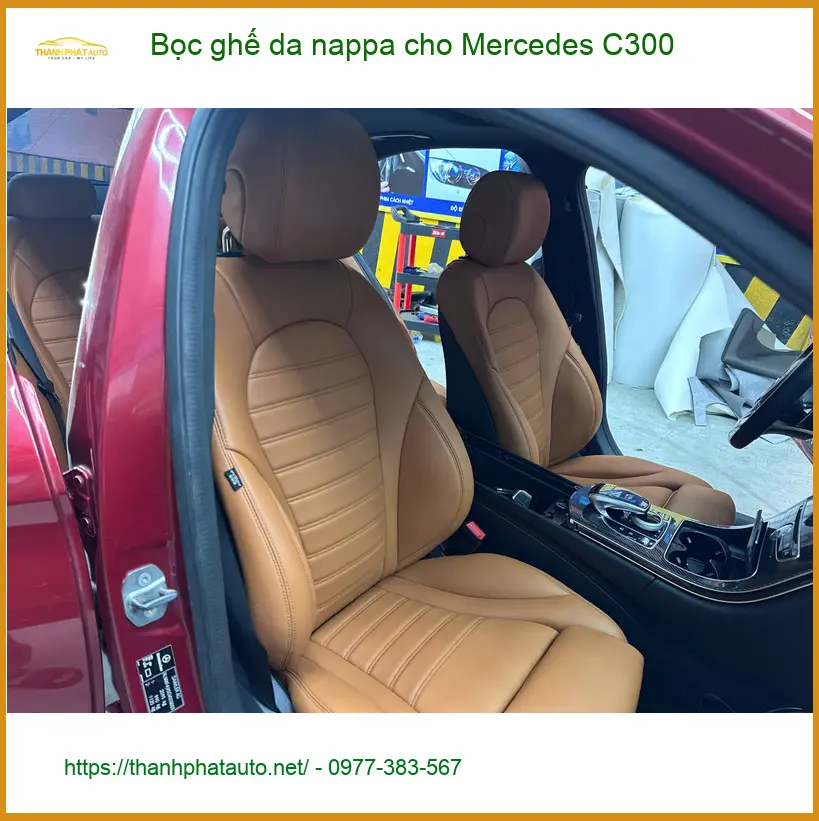 Anh Phước bọc ghế da Nappa cho Mercedes C300 tại Hóc Môn, nội thất sang trọng ảnh thực tế 4