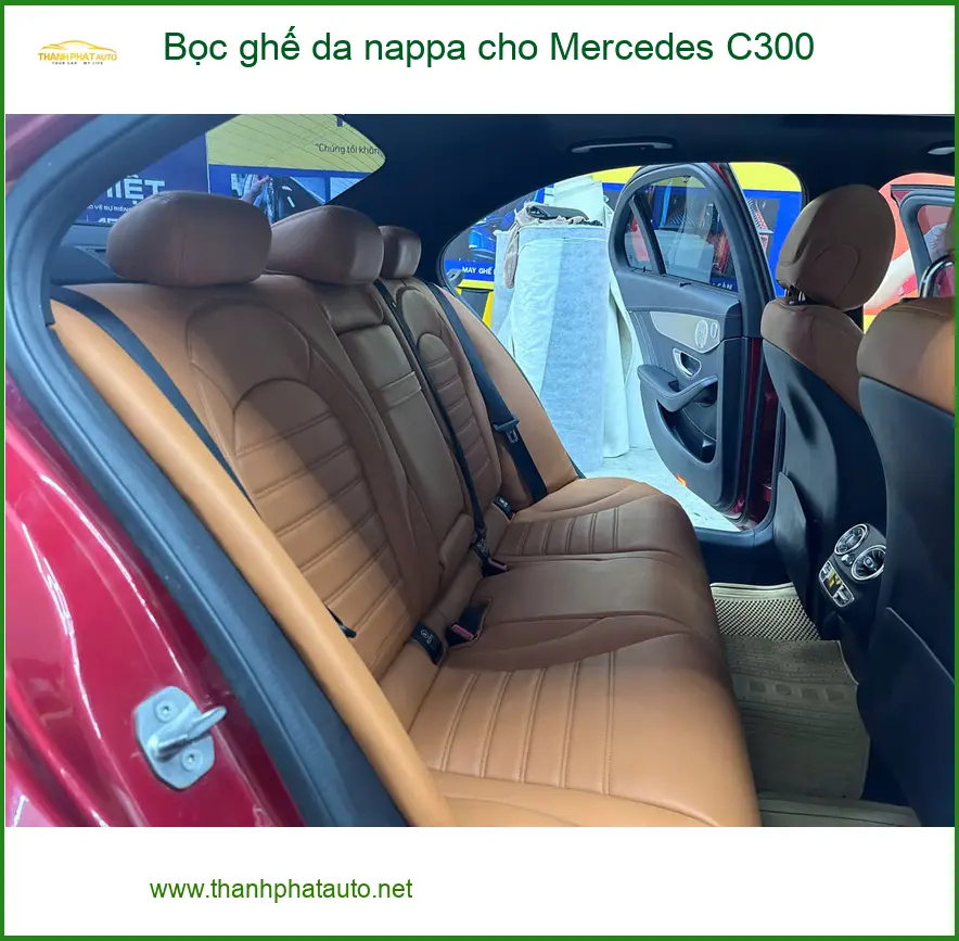 Anh Phước bọc ghế da Nappa cho Mercedes C300 tại Hóc Môn, nội thất sang trọng ảnh thực tế 5