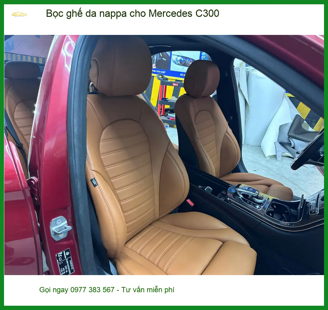 Anh Khôi bọc ghế da nappa cho Mercedes C300 tại Quận 8 để nâng tầm nội thất xe ảnh thực tế 2