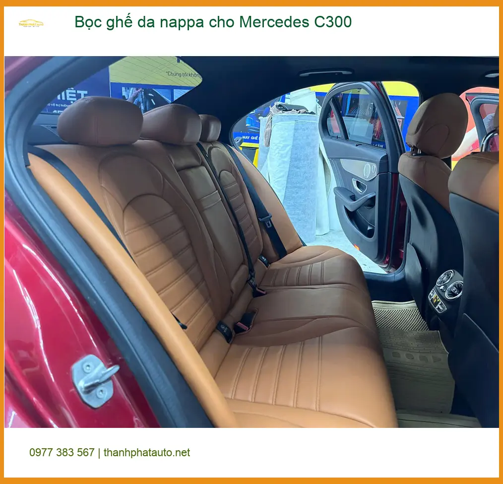 Anh Khôi bọc ghế da nappa cho Mercedes C300 tại Quận 8 để nâng tầm nội thất xe ảnh thực tế 3