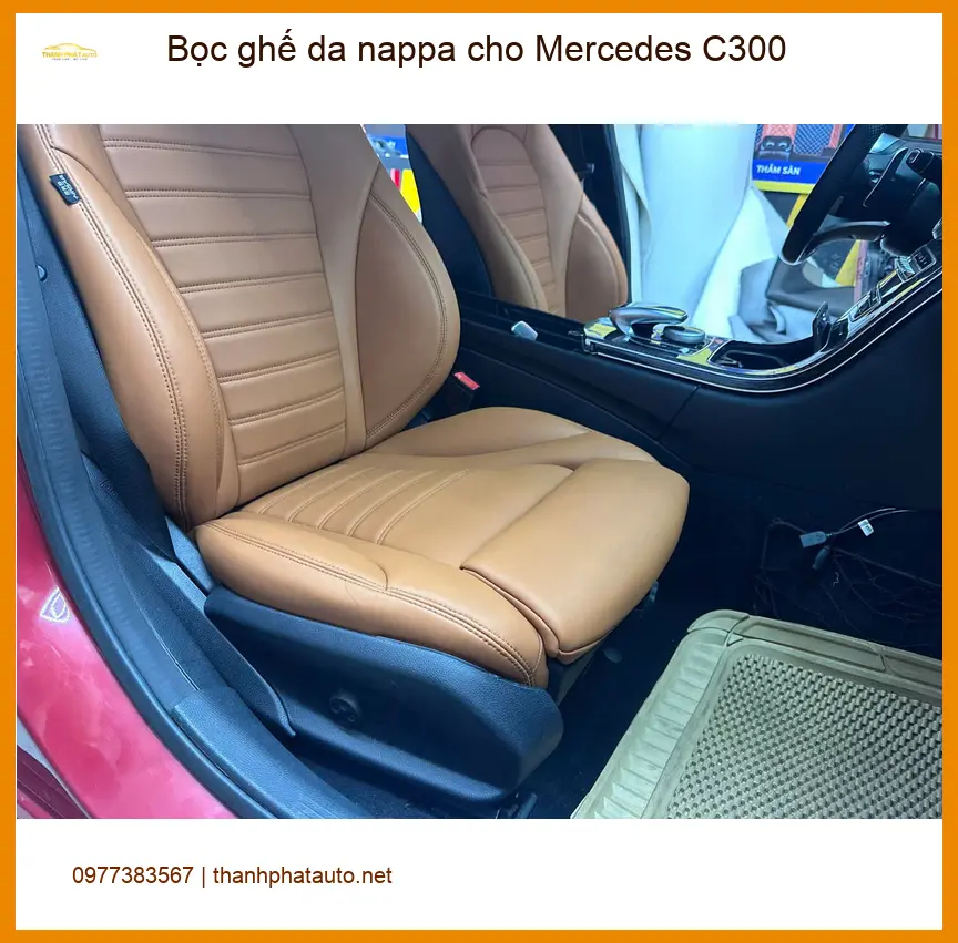 Anh Khôi bọc ghế da nappa cho Mercedes C300 tại Quận 8 để nâng tầm nội thất xe ảnh thực tế 4