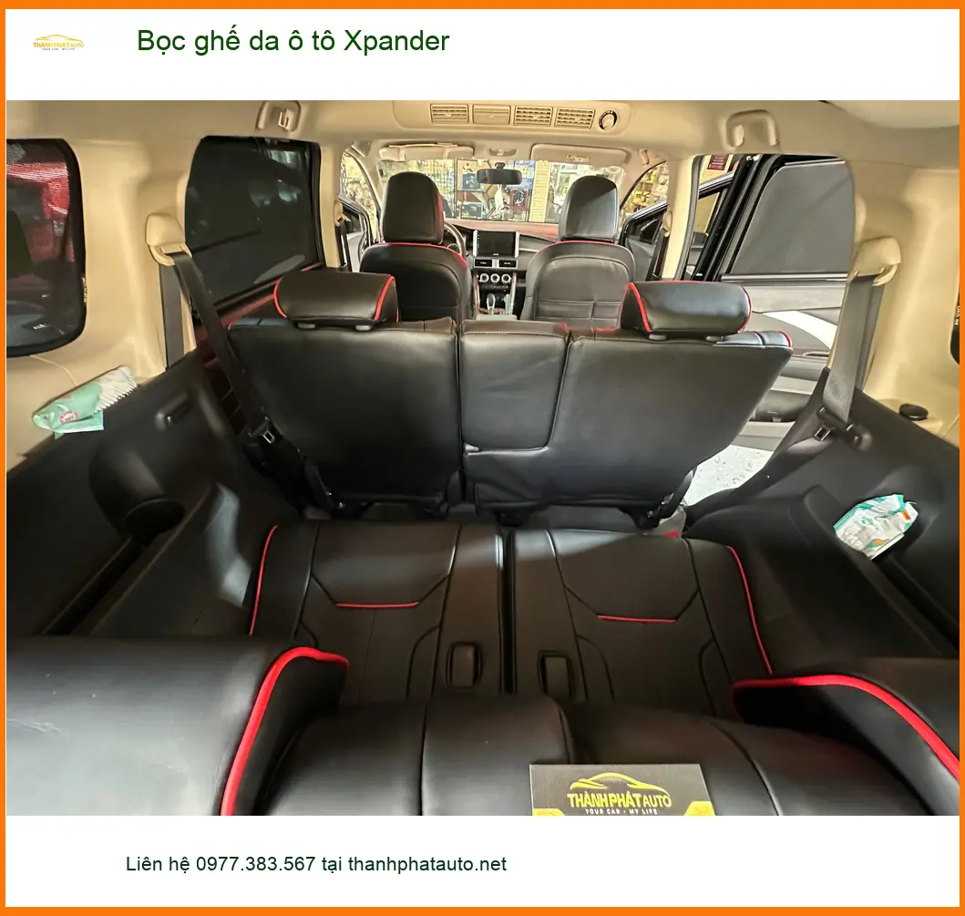 Chị Thuỷ bọc ghế da ô tô Xpander tại Hóc Môn để nội thất xe luôn sạch đẹp và sang trọng ảnh thực tế 3