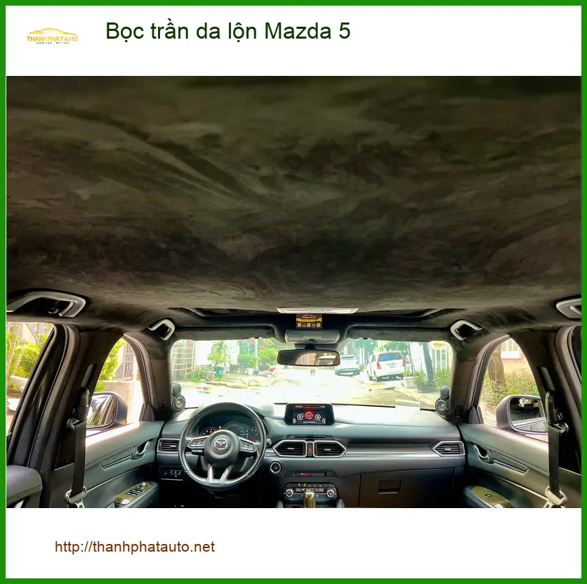 Anh Thọ Mazda 5 bọc trần da lộn tại Quận 5 vì trần zin đã xuống cấp nhiều ảnh thực tế 2