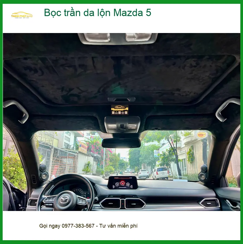 Anh Thọ Mazda 5 bọc trần da lộn tại Quận 5 vì trần zin đã xuống cấp nhiều ảnh thực tế 5