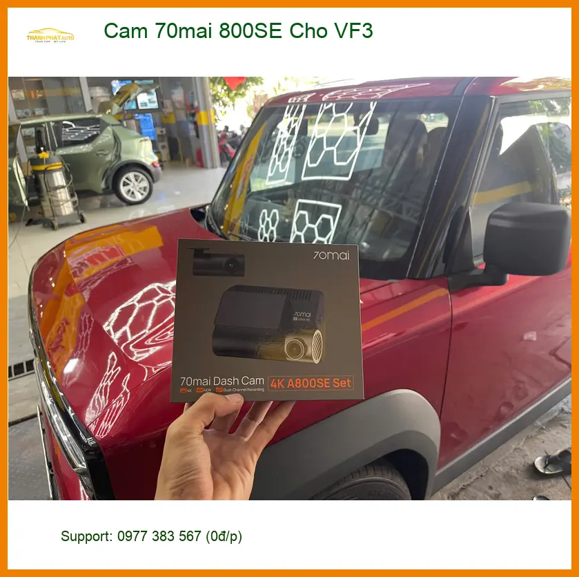 Anh Khải lắp Cam 70mai 800SE cho VinFast VF3 tại Hóc Môn ảnh thực tế 4