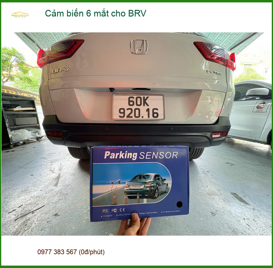 Cô Bích lắp cảm biến 6 mắt cho Honda BRV tại Quận 4 vì lo va chạm khi lùi xe ảnh thực tế 4