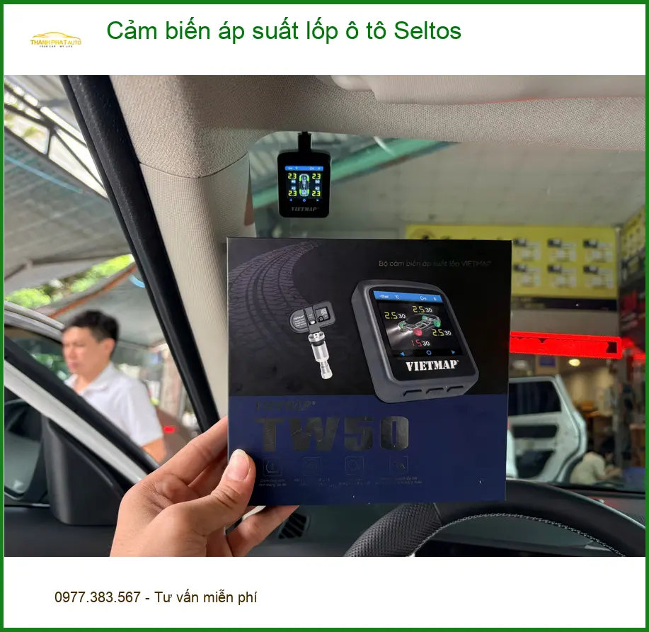 Anh Bảo lắp cảm biến áp suất lốp Seltos Quận 12 theo dõi lốp xe an toàn