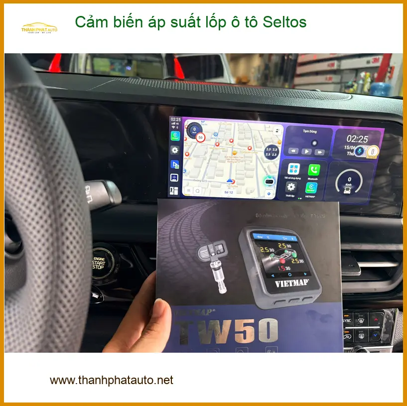Anh Bảo lắp cảm biến áp suất lốp Seltos Quận 12 theo dõi lốp xe an toàn ảnh thực tế 2