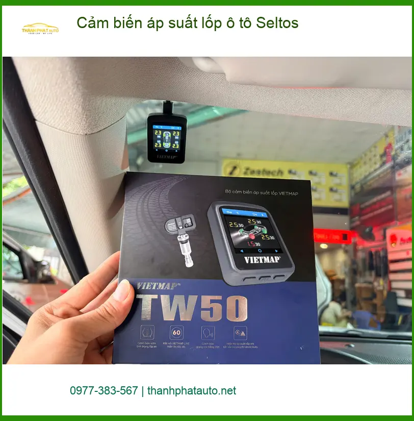 Anh Bảo lắp cảm biến áp suất lốp Seltos Quận 12 theo dõi lốp xe an toàn ảnh thực tế 4