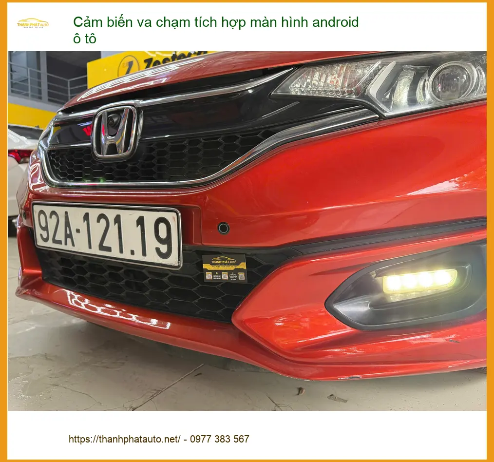 Anh Sơn lắp cảm biến va chạm tích hợp màn hình android ô tô MG5 Tân Phú ảnh thực tế 2