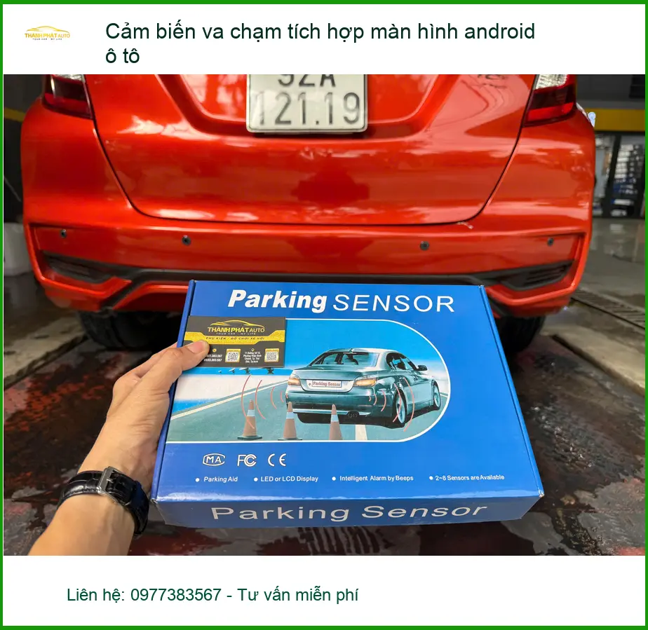 Anh Sơn lắp cảm biến va chạm tích hợp màn hình android ô tô MG5 Tân Phú ảnh thực tế 3