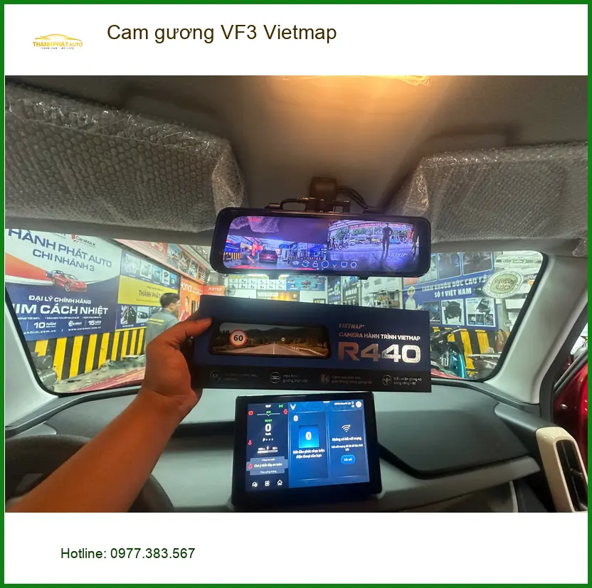 Anh Kiên lắp cam gương Vietmap cho VinFast VF3 tại Quận Thủ Đức ảnh thực tế 2